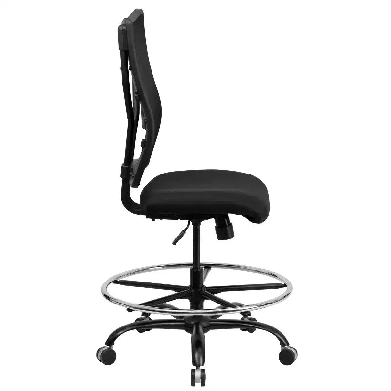 Sedia ergonomica da disegno in rete nera, alta e grande (400 libbre) – Schienale alto, altezza regolabile