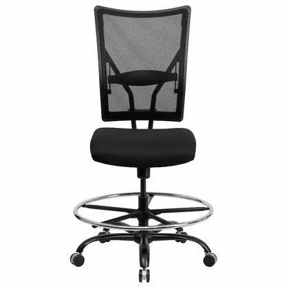 Sedia ergonomica da disegno in rete nera, alta e grande (400 libbre) – Schienale alto, altezza regolabile