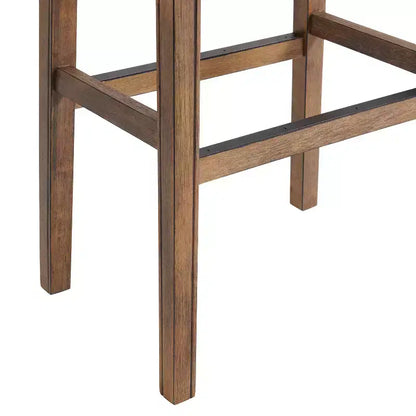 Sgabello alto da bar Williston imbottito – Struttura in legno di gomma, rifiniture con borchie, 136 kg