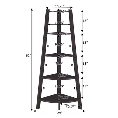 Libreria angolare larga a 5 ripiani 62 Newport - Breighton Home