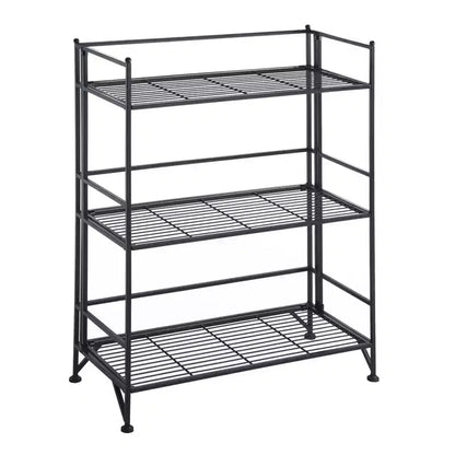 Scaffale pieghevole in metallo a 3 ripiani, largo circa 82,6 cm – montaggio non richiesto – immagine 1
