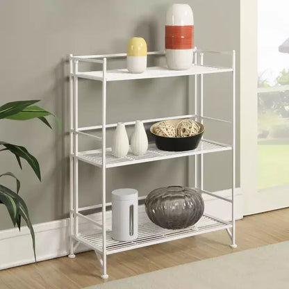 Scaffale in metallo pieghevole a 3 livelli – 82,5 cm, nessun montaggio richiesto