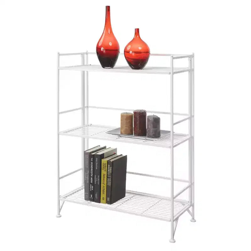 Scaffale in metallo pieghevole a 3 livelli – 82,5 cm, nessun montaggio richiesto