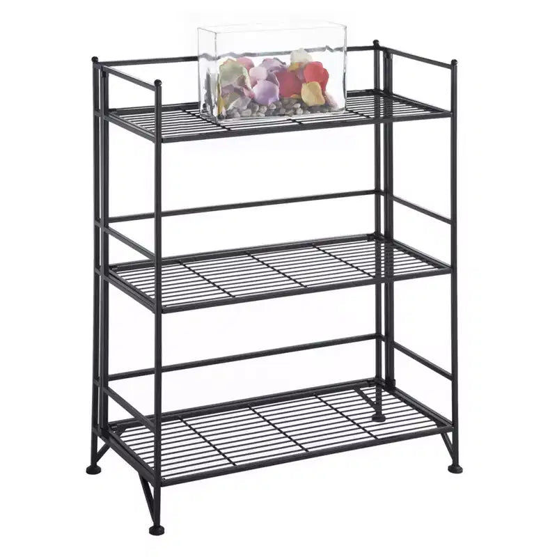 Scaffale in metallo pieghevole a 3 livelli – 82,5 cm, nessun montaggio richiesto