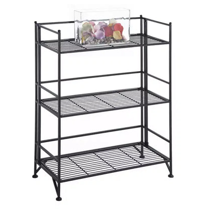 Scaffale in metallo pieghevole a 3 livelli – 82,5 cm, nessun montaggio richiesto