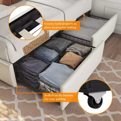 Struttura letto imbottita in ecopelle con testiera regolabile