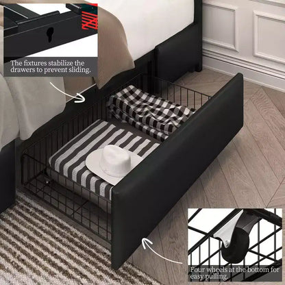 Struttura letto imbottita in ecopelle con testiera regolabile